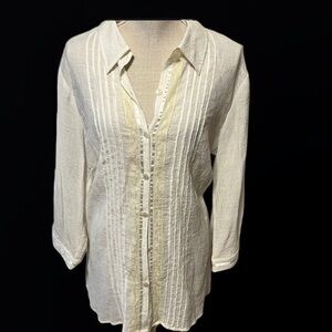 Emma James white long sleeve blouse. Size 14W